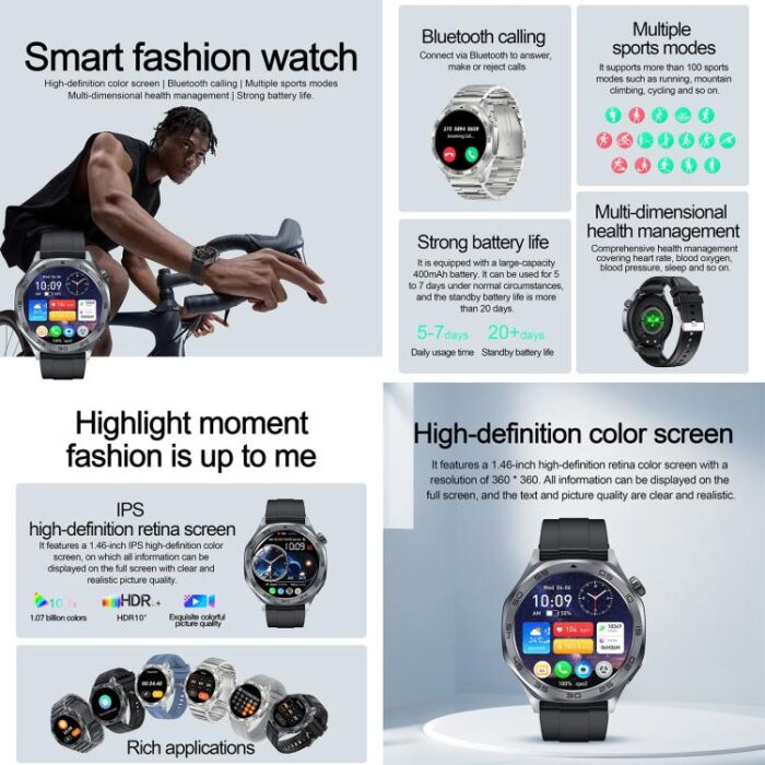AK83 BT Call Smart Watch, Support Blood Pressure / Heart Rate / Sports Health Monitoring Fitness Tracker - Image 5