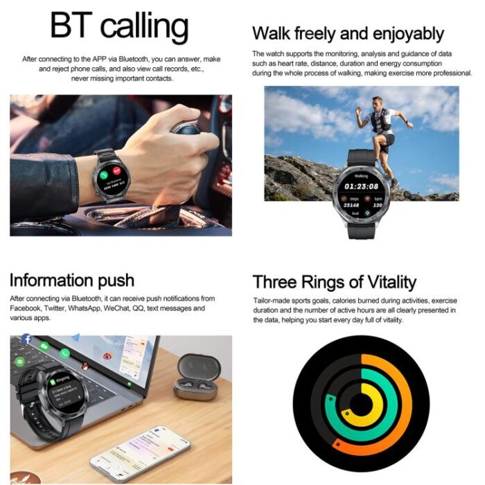 AK83 BT Call Smart Watch, Support Blood Pressure / Heart Rate / Sports Health Monitoring Fitness Tracker - Image 7