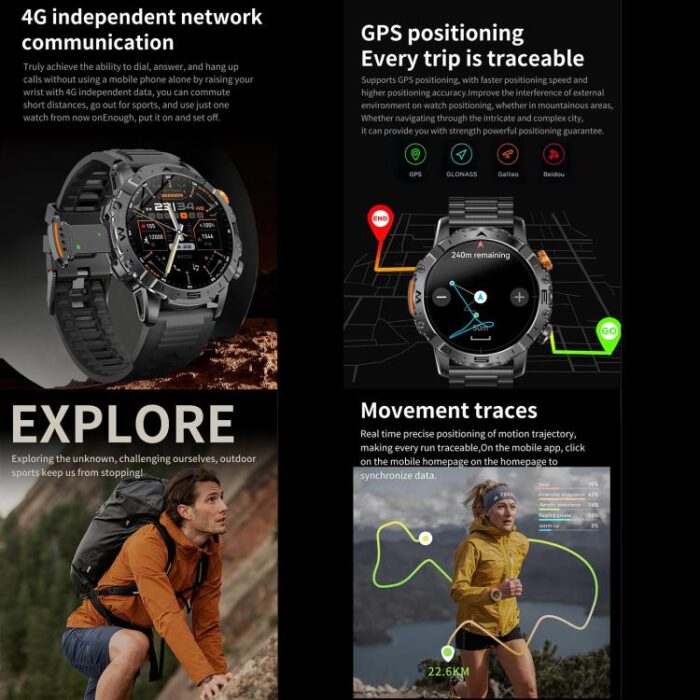 BH11 4G LTE Android 8.1 Smart Watch, 2GB+16GB, Unisoc 8541 Quad Core, Support Heart Rate / Blood Oxygen - Image 8
