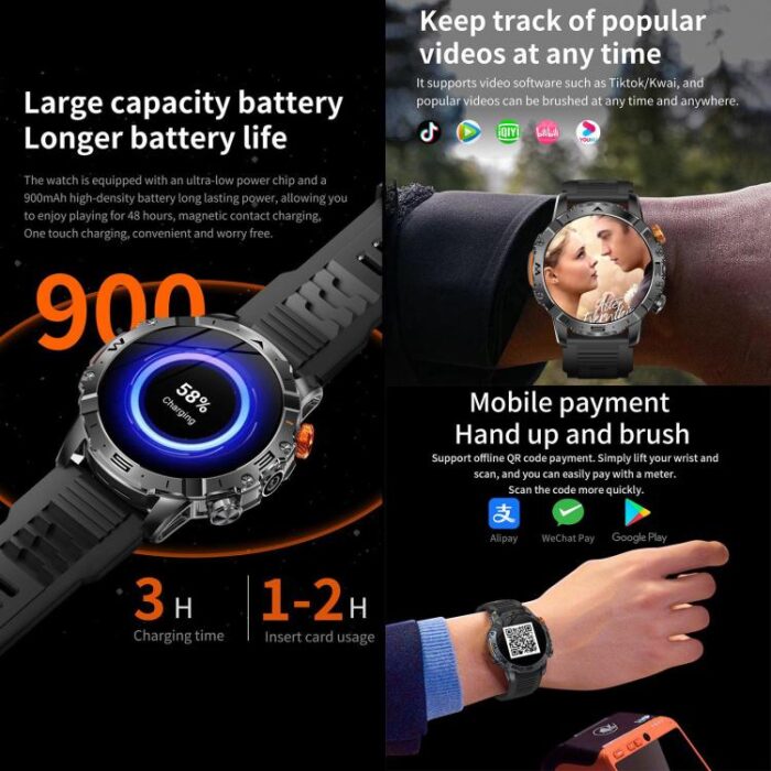 BH11 4G LTE Android 8.1 Smart Watch, 2GB+16GB, Unisoc 8541 Quad Core, Support Heart Rate / Blood Oxygen - Image 13