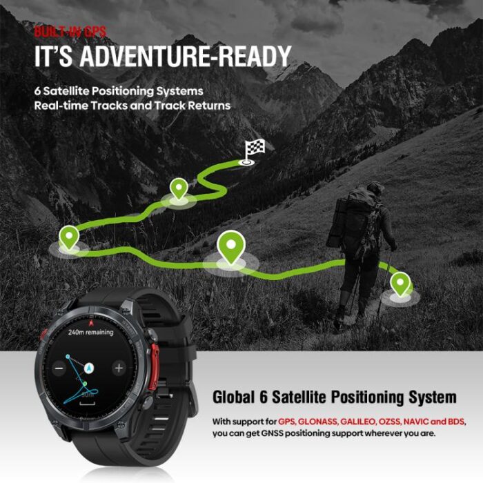 Zeblaze Stratos 4 Rugged Outdoor GPS Smart Watch 1.43 inch Screen 5 ATM & IP69K - Image 6