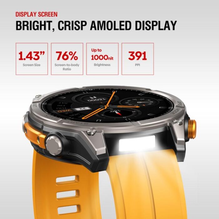 Zeblaze Stratos 4 Rugged Outdoor GPS Smart Watch 1.43 inch Screen 5 ATM & IP69K - Image 8