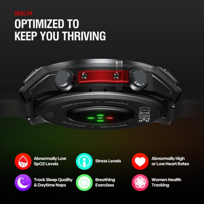 Zeblaze Stratos 4 Rugged Outdoor GPS Smart Watch 1.43 inch Screen 5 ATM & IP69K - Image 9
