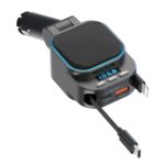 Dual Retractable Cable Car Charger Automobile Bluetooth M...