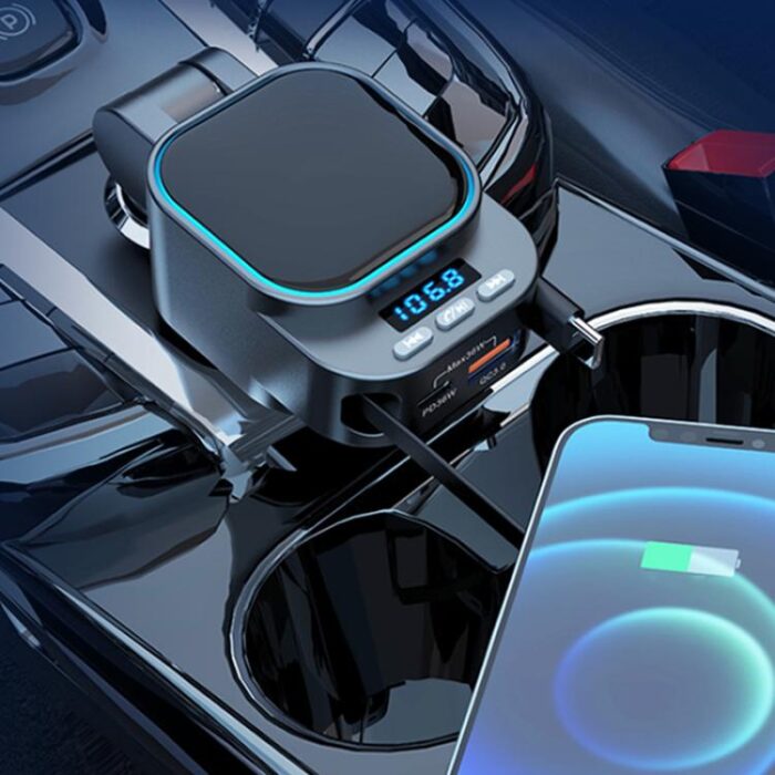 Dual Retractable Cable Car Charger Automobile Bluetooth M... - Image 2