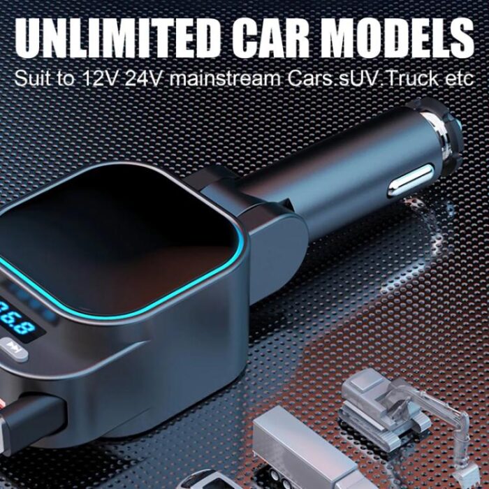 Dual Retractable Cable Car Charger Automobile Bluetooth M... - Image 12