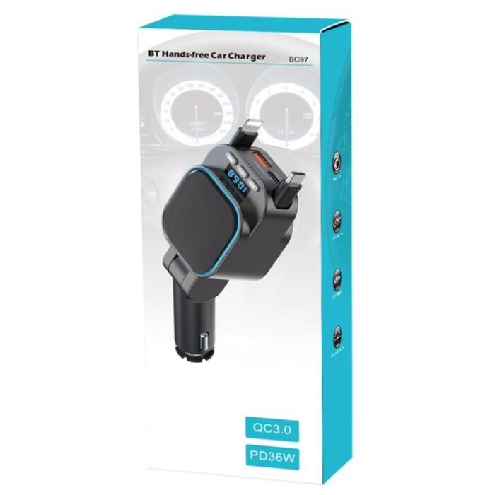 Dual Retractable Cable Car Charger Automobile Bluetooth M... - Image 16