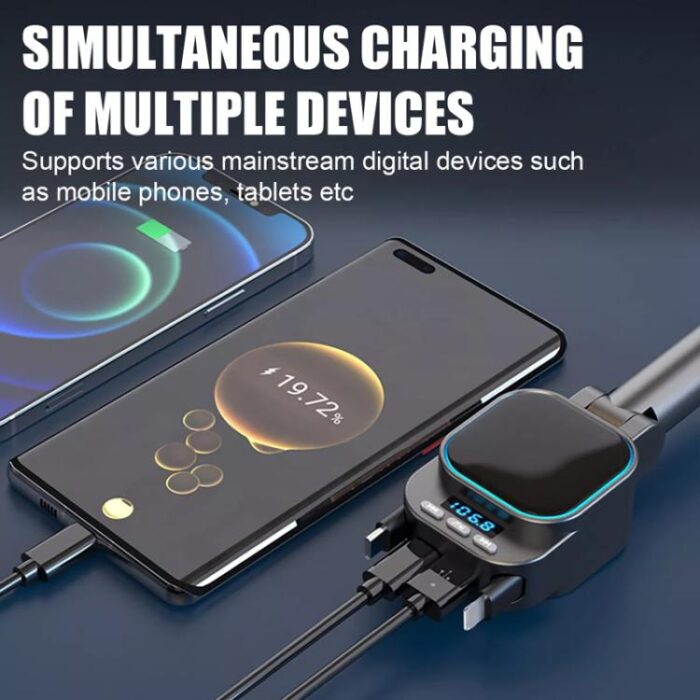Dual Retractable Cable Car Charger Automobile Bluetooth M... - Image 6