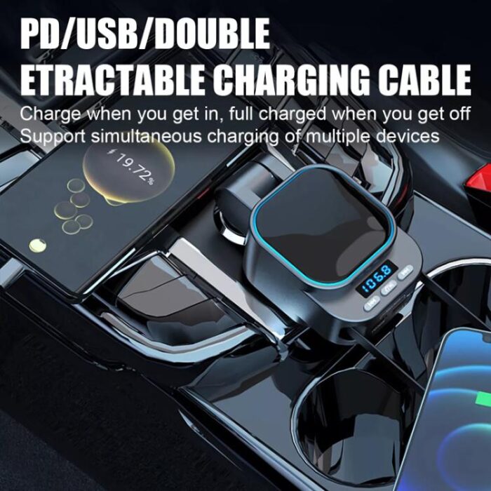 Dual Retractable Cable Car Charger Automobile Bluetooth M... - Image 10