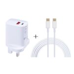 20W USB-C and USB Charger with 100W USB-C Cable, UK Plug