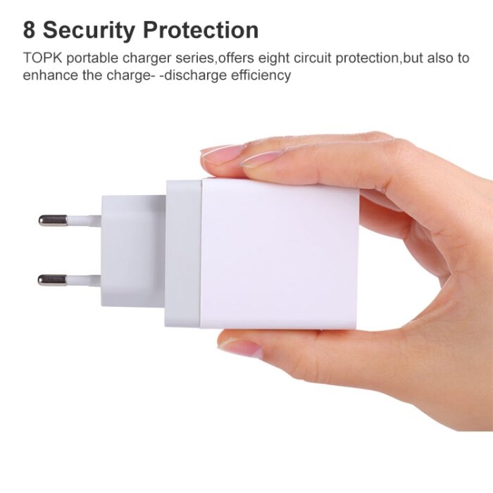 3-Port USB Travel Charger with LED Voltage Display, UK Plug - Image 3