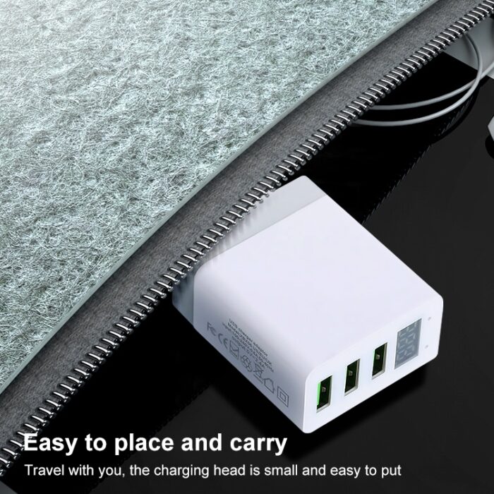 3-Port USB Travel Charger with LED Voltage Display, UK Plug - Image 6