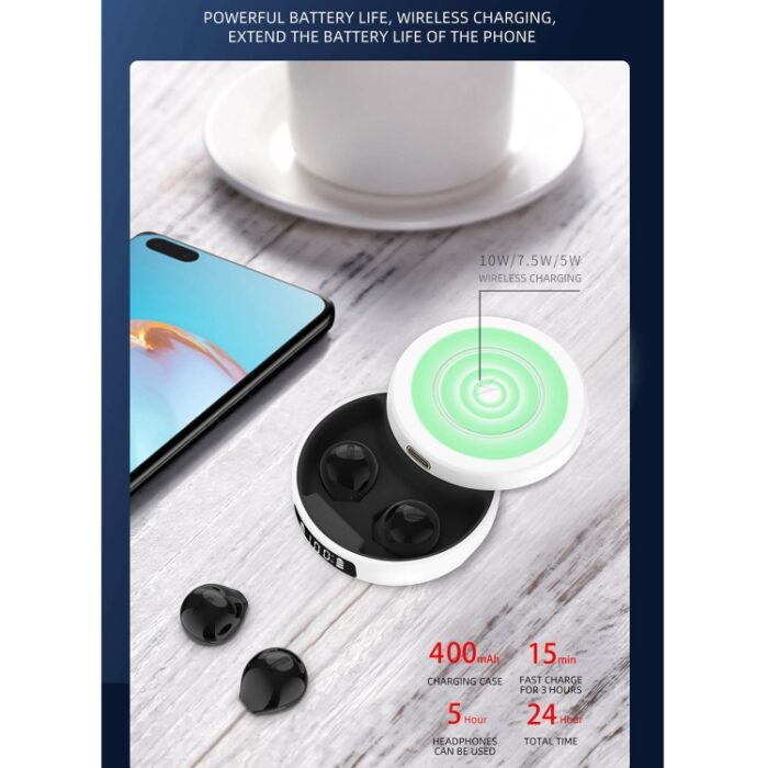 X6WS Mini Noise Reduction Wireless Earbuds with LED Display Case - Image 5