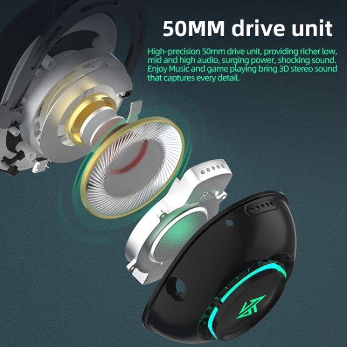 KZ-GP20 Bluetooth & 2.4G Dual-Mode RGB Gaming Headphones, 68h - Image 3
