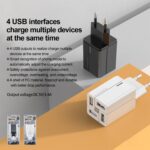 REMAX RP-U43 3.4A 4-Port USB Charger, UK Plug - Image 4
