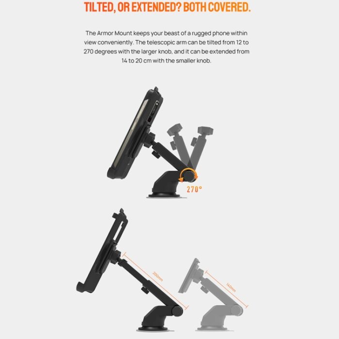 Ulefone Suction Cup Car Phone Holder with Telescopic Arm for Rugged Phones - Image 5