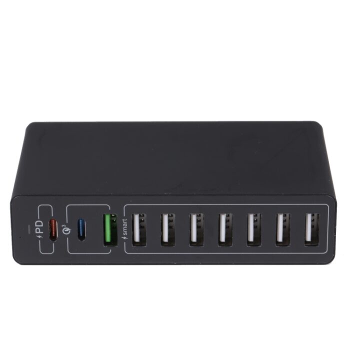 65W 10-in-1 USB and PD Smart Fast Charger, QC3.0, UK Plug - Image 2
