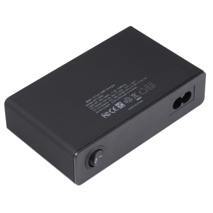 65W 10-in-1 USB and PD Smart Fast Charger, QC3.0, UK Plug - Image 3