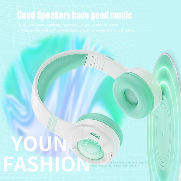 KE25 RGB Light Wireless Bluetooth Headphones with Mic and 3.5 mm Jack - Image 3