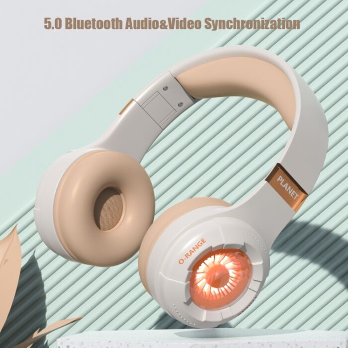 KE25 RGB Light Wireless Bluetooth Headphones with Mic and 3.5 mm Jack - Image 8