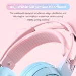 T25 Cat Ear Bluetooth Headphones with RGB Lights and Detachable Mic - Image 3