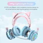 T25 Cat Ear Bluetooth Headphones with RGB Lights and Detachable Mic - Image 6