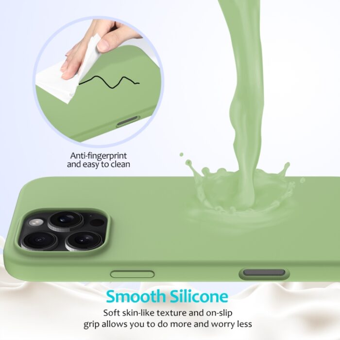 Solid Color Silicone Phone Case, For iPhone 16 Pro - Image 4