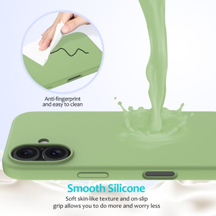 Solid Color Silicone Phone Case, For iPhone 16 Plus - Image 4