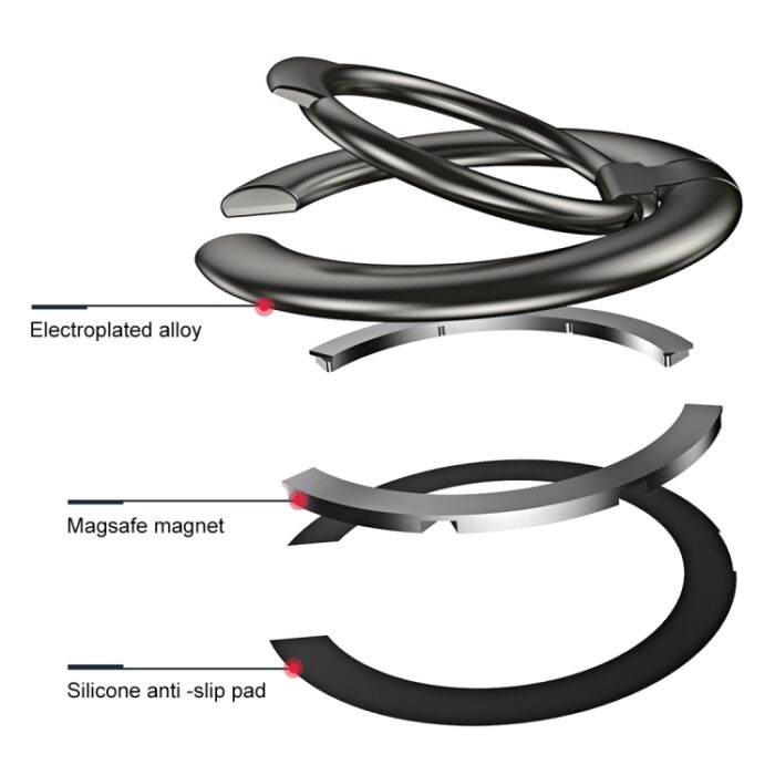 Electroplated Magnetic Ring Holder and Stand, MagSafe - Image 3
