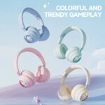 KE-30 RGB Kids Wireless Bluetooth Headphones with Cable and Mic - Image 2