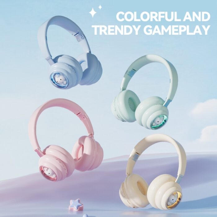 KE-30 RGB Kids Wireless Bluetooth Headphones with Cable and Mic - Image 2