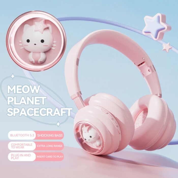 KE-30 RGB Kids Wireless Bluetooth Headphones with Cable and Mic - Image 3