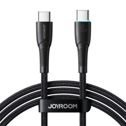 JOYROOM Starry 60W Braided USB-C to USB-C Cable with LED, 1m
