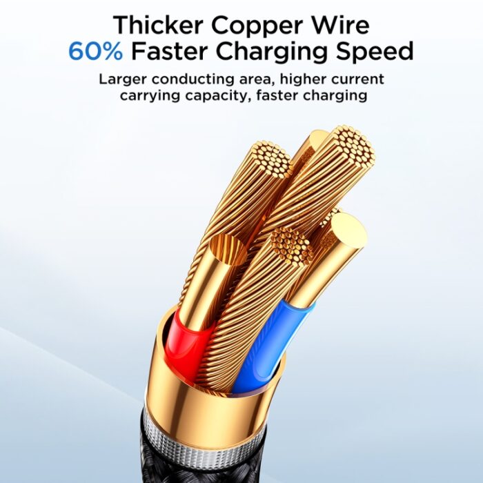 JOYROOM Starry 60W Braided USB-C to USB-C Cable with LED, 1m - Image 8