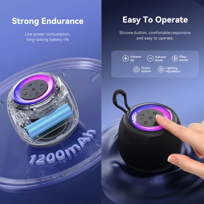 USAMS US-YX014 Yinya Mini Bluetooth Speaker with Lights and Lanyard - Image 5
