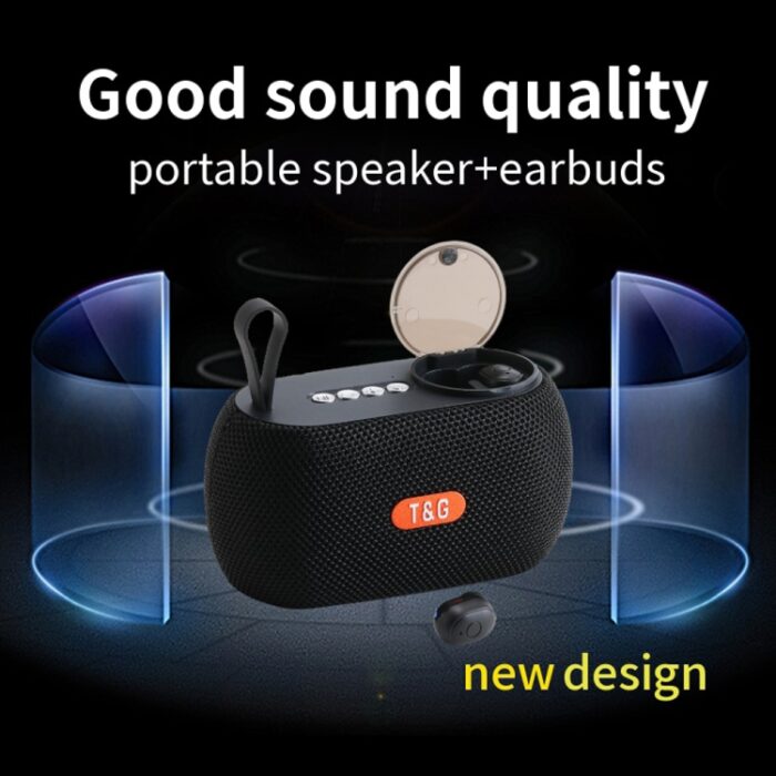 T&G TG810 2-in-1 Bluetooth Speaker with Built-In Wireless Earbuds - Image 3