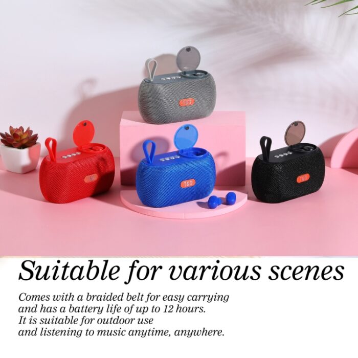 T&G TG810 2-in-1 Bluetooth Speaker with Built-In Wireless Earbuds - Image 4