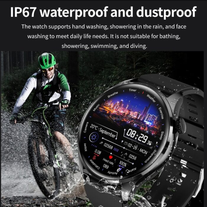 TM05 Pro Leather Smart Bracelet Watch, 1.46 inch, IP67, BT Calling - Image 4