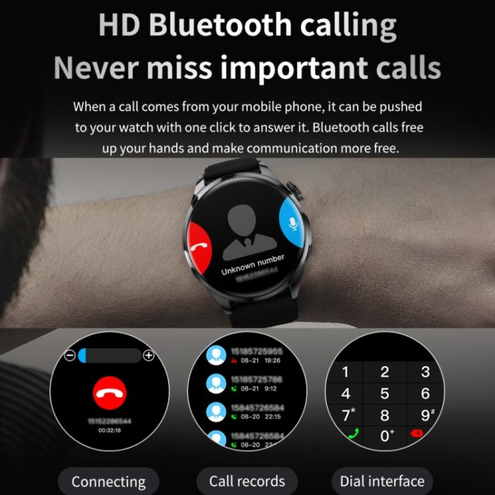 TM05 Pro Leather Smart Bracelet Watch, 1.46 inch, IP67, BT Calling - Image 8