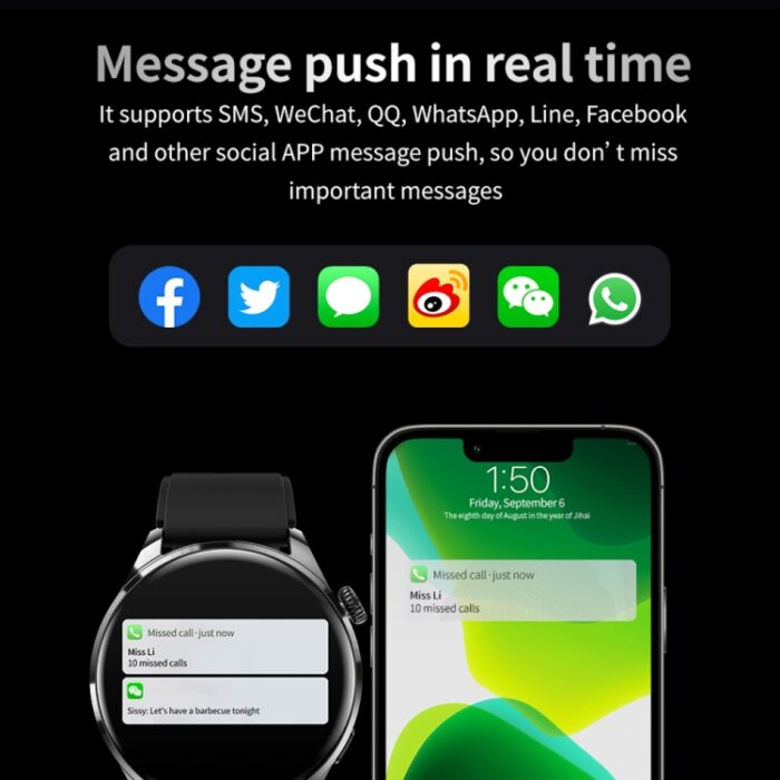 TM05 Pro Leather Smart Bracelet Watch, 1.46 inch, IP67, BT Calling - Image 10