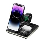 A93 5-in-1 15W Foldable Wireless Charger Stand with Clock & RGB Light