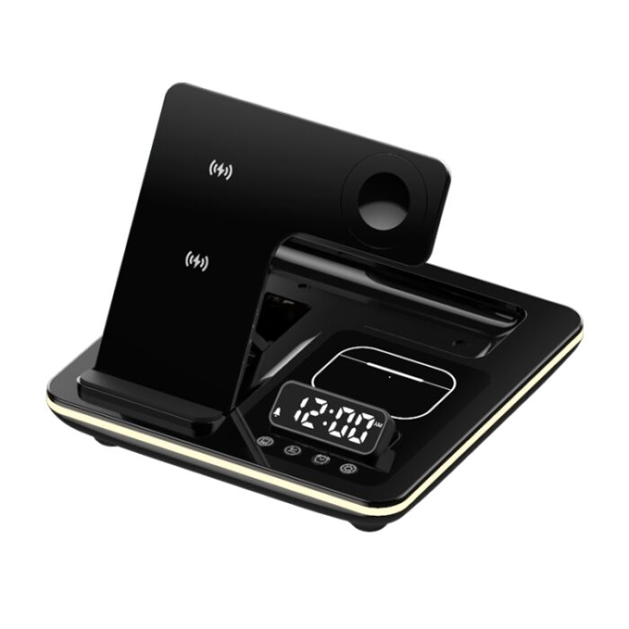 A93 5-in-1 15W Foldable Wireless Charger Stand with Clock & RGB Light - Image 2