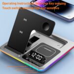 A93 5-in-1 15W Foldable Wireless Charger Stand with Clock & RGB Light - Image 12