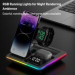 A93 5-in-1 15W Foldable Wireless Charger Stand with Clock & RGB Light - Image 6