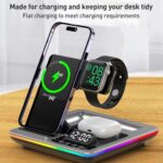 A93 5-in-1 15W Foldable Wireless Charger Stand with Clock & RGB Light - Image 10