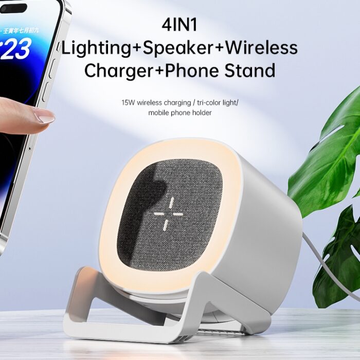 L28 4-in-1 Bluetooth Speaker with 15W Wireless Charger and Night Light - Image 6