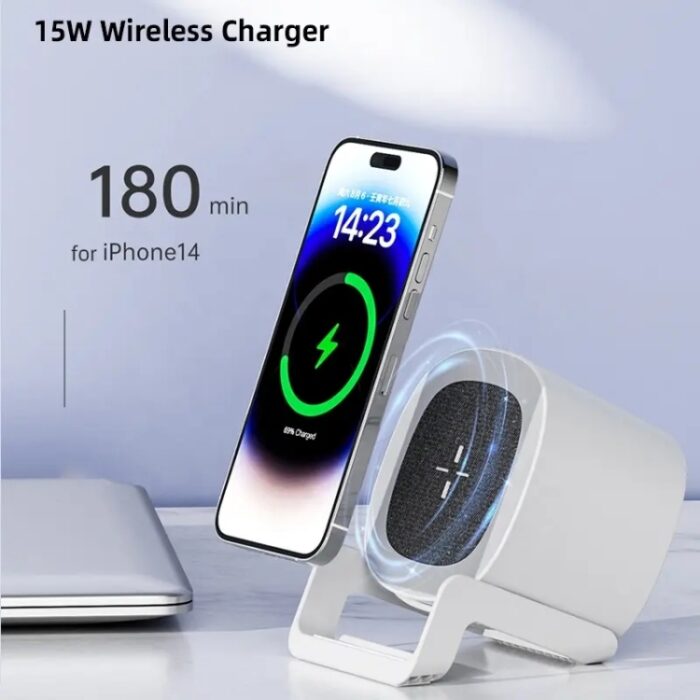 L28 4-in-1 Bluetooth Speaker with 15W Wireless Charger and Night Light - Image 8