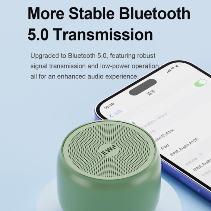 EWA A126 Metal Mini Bluetooth Speaker, 5W Bass Radiator - Image 3
