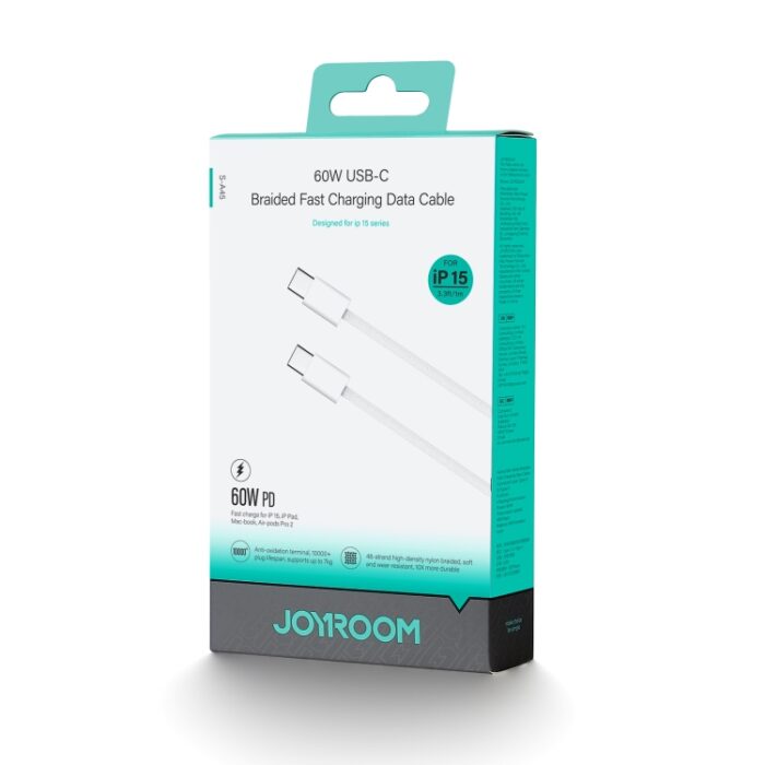 JOYROOM S-A45 60W USB-C to USB-C Braided Cable, 1 m - Image 2