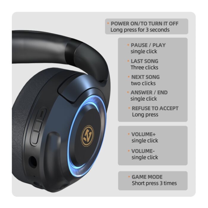 A8 Wireless Gaming Headset with Mic, 45h Battery, Bluetooth 5.1 - Image 13